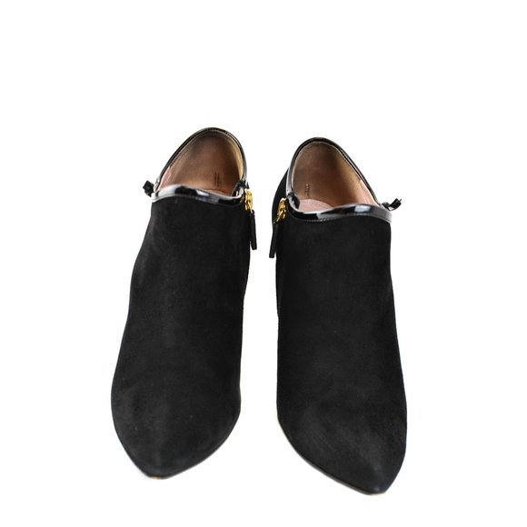 GUCCI: Black, Suede & Patent Leather Ankle Booties - Picture 2 of 9